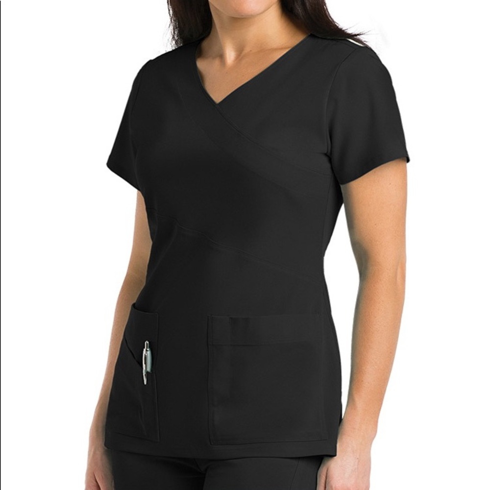 Greys Anatomy XS Signature Mock Wrap top